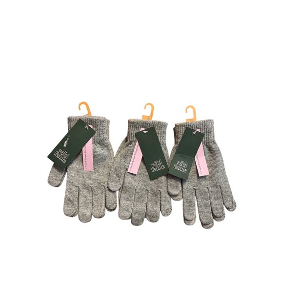 Wild Fable Knit Gloves Touch Screen Compatible Gray Unisex Set of 3 New With Tag - Picture 2 of 3